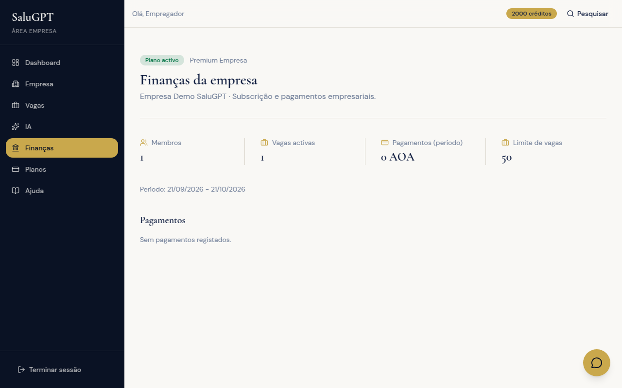 Finanças da empresa